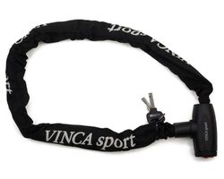 Замок велосипедный - цепь 6*1000мм, черная оплетка, инд.уп. Vinca Sport