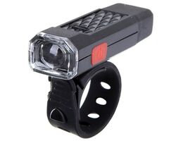 Фонарь STG XC-146, USB зарядка в корпусе, резиновый хомут, черный