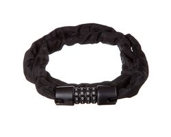 Замок STG TY760, цепь в мат. оплетке, кодовый, диам.3,5х900см черный