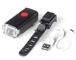 Фонарь передний COMIRON "FR21" корпус: ABS; свет: XPG LED, 400lm; аккумулятор 700 mAh, USB, влагозащ
