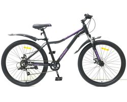 Велосипед AVENGER 26" A261DW черный/фиолетовый (2024), Размер рамы (дюймы): 16