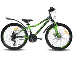 Велосипед STELS 24" Navigator 410 MD 21-sp V010 черный/зеленый (2020), Размер рамы (дюймы): 12